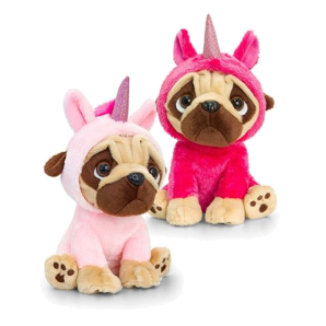 14cm Pugsley in Unicorn Onesie 2 Asstd