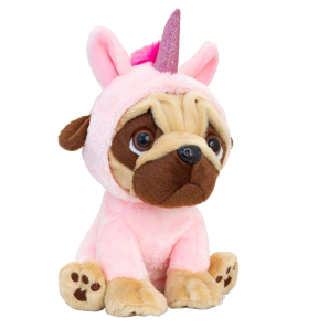 14cm Pugsley in Unicorn Onesie 2 Asstd