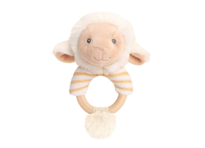 14cm Keeleco Lullaby Lamb Ring Rattle