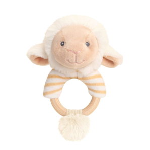 14cm Keeleco Lullaby Lamb Ring Rattle