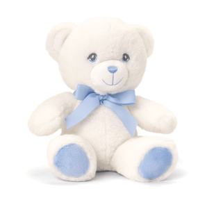 15cm Keeleco Baby Cream Bear with Ribbon 2 Asstd