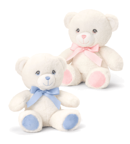 15cm Keeleco Baby Cream Bear with Ribbon 2 Asstd