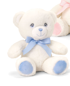 15cm Keeleco Baby Cream Bear with Ribbon 2 Asstd