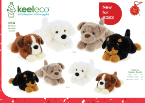 22cm Keeleco Puppies 4 Asstd