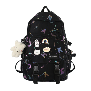 Bear school bag black