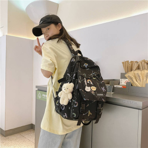 Bear school bag black