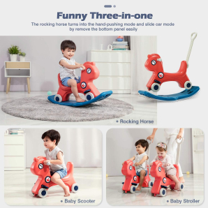 3IN1 ROTATABLE ROCKING HORSE W/SOUND