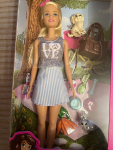 Barbie doll and pets