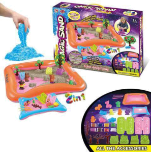 2 in 1 color dogh play and magic sand