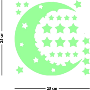 4M glow in the dark moon and star