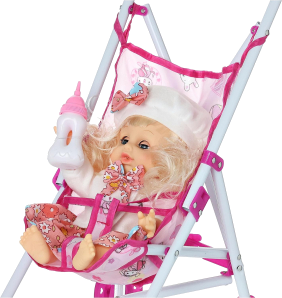 18 inch doll with trolley and bag