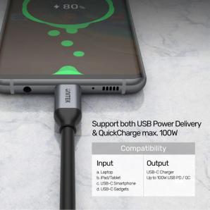 Full-Featured Usb-C 100W Pd Fast Charging Cable With 4K@60Hz And 10Gbps Data 1Mtr