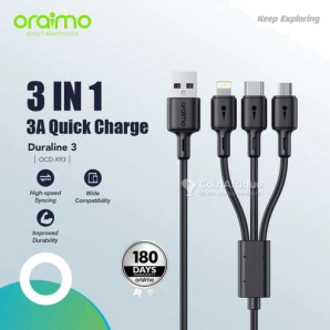 Oraimo Ocd-X93 3 In 1 Fast Charging Cable