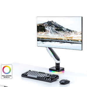 Epic Gamers Elite Single Gas Spring RGB Monitor Arm - Grey - حامل شاشة